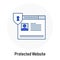 Protected Website GDPR Icon: Data Security Online. GDPR website data security, online data protection, secure web platform.