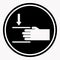 Protecting hand icon with lines. Danger sign attention black circle