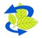 Protecting Nature Symbol with Leaves and Arrows. Environmental concept.