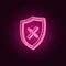 protection is absent icon. Elements of cyber security in neon style icons. Simple icon for websites, web design, mobile app, info