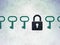 Protection concept: closed padlock icon on Digital
