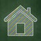 Protection concept: Home on chalkboard background