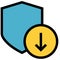 Protection download color line icon