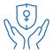 protection female sex doodle icon hand drawn illustration