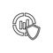 protection of financial indicators icon. Element of cyber security icon for mobile concept and web apps. Thin line protection of
