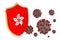 Protection of Hong Kong from coronavirus. 3D rendering