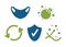 Protection icons in green and blue