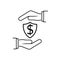 Protection money minimal icon black line