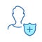 Protection of People Line Icon. Privacy Outline Icon. Employee Security and Protection. Protecting your Personal Data