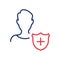 Protection of People Line Icon. Privacy Outline Icon. Employee Security and Protection. Protecting your Personal Data