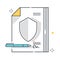 Protection policy related color line vector icon, illustration