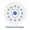 Protection Principles GDPR Icon: Data Ethics.