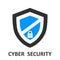 Protection shield icon, cyber security for web - vector