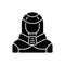 Protection suit black glyph icon