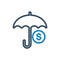 Protection umbrella Finance, insurance, protection, secure investment, umbrella , investment icon vector illustration