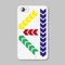 Protective cover for mobile phone with technological pattern - multicolored pointers, direction of movement, arrows