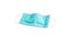 Protective face mask on white background. Typical 3-ply surgical mask to cover the mouth and nose. Procedure mask from bacteria.
