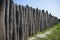 Protective fence made of logs of Zaporizhzhya Sich