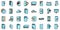 Protective glass icons set vector flat