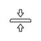 Protective glass thickness line outline icon