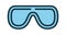 Protective glasses icon. Personal protection equipment for infection disease doctor