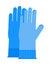 Protective gloves icon vector. Blue latex gloves for protection skin against harmful viruses and bacteria. Disinfection equipment