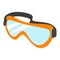 Protective goggles icon, flat style