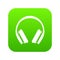 Protective headphones icon digital green