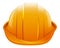 Protective helmet. Orange construction helmet