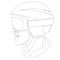 Protective helmet ,vector illustration , lining draw
