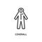 Protective medical coveralls line icon. Personal Protective Equipment