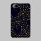 Protective mobile phone case with little hearts and high volume hearts on dark blue backdrop.