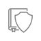 Protective shield and book line icon. Protection book, protection of information