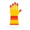 Protective work glove flat isolated vector