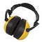 Protective yellow earphones muffs isolated on a white with clipping path