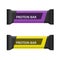 Protein bars isolated on white background, sports nutrition. Energy or nutritional bar wrapped in a flat style. Sport