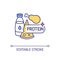 Protein consumption RGB color icon