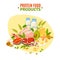 Protein Food Products Flat  Illustration Poster