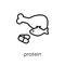 Protein icon. Trendy modern flat linear vector Protein icon on w