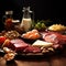 Protein-Rich Morning Delight: Vivid Close-up Framing of Backlit Ingredients,