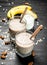 Protein smoothie with banana and nuts