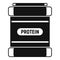 Protein sport jar icon, simple style