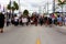 Protest against the death in Minneapolis police custody of African-American man George Floyd. Peoples holds sign in hands