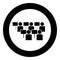 Protest concept Demonstration Crowd of protesters people Revolution idea Social problem icon black color illustration in circle