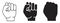 Protest fist raised. Icon of protesting hand. Concept of freedom, equality,  power.