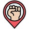 Protest location icon, Protest related vector