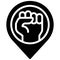 Protest location icon, Protest related vector