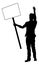 Protest Rally March Picket Sign Silhouette Person