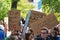 Protest sign saying `There is no Platet B` in German during Fridays for Future strike for the climate