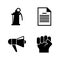 Protest, Strike, Riot. Simple Related Vector Icons